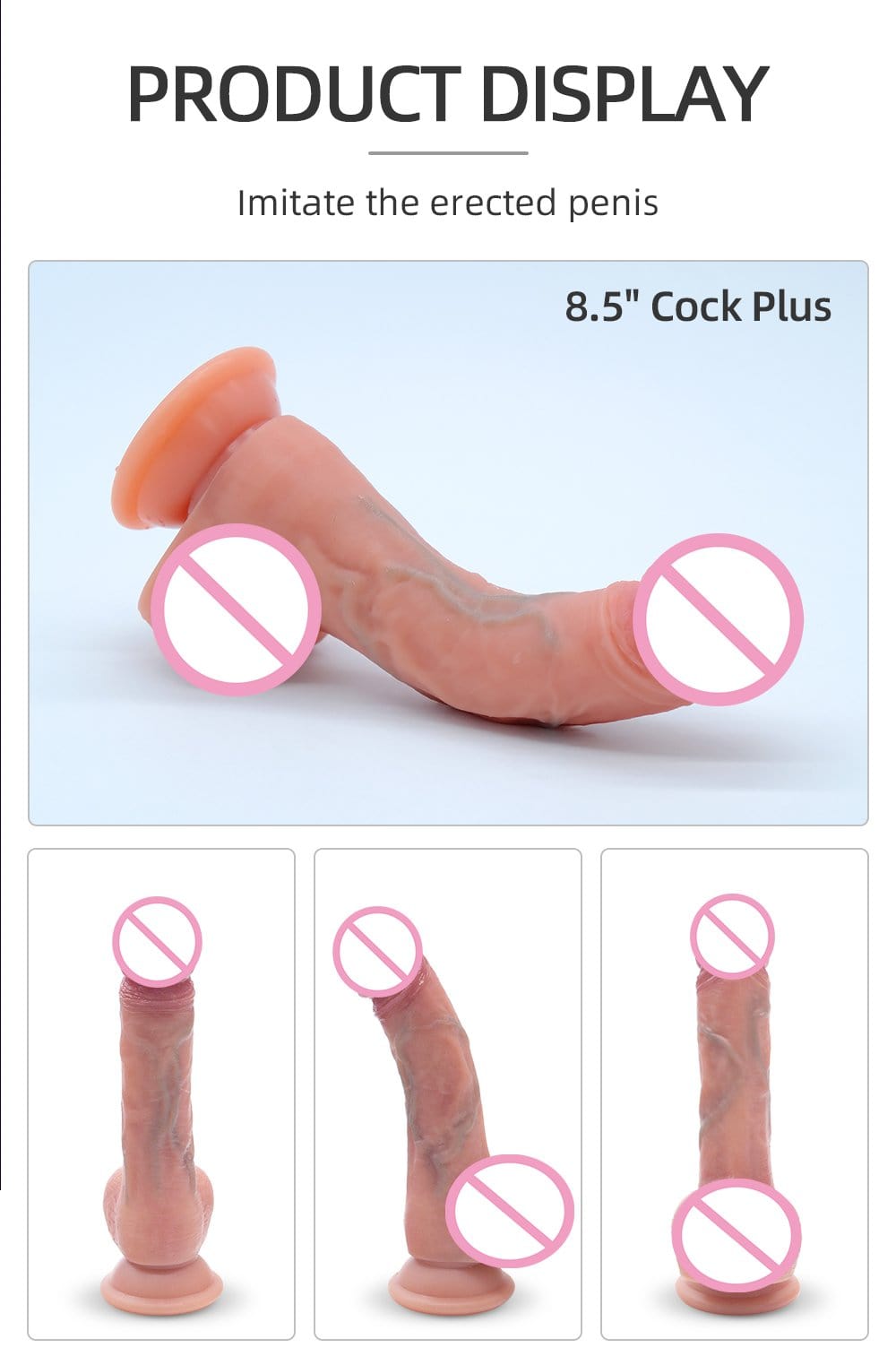 DRYWELL Realistic Cock Dildo Food Grade Silicone Sex Toys for her
