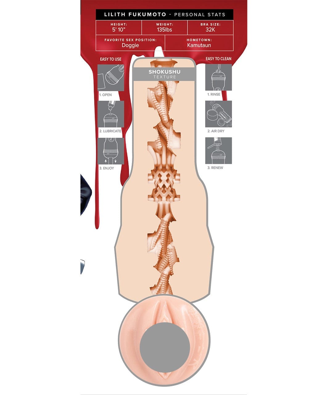 Fleshlight Fantasy Lilith Fukumoto Sleeve Pussy Male Masturbator 模拟阴道男性自慰器：探索深邃幻想，体验极致真实